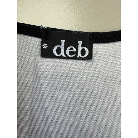 VTG Y2K Deb Womens Stretch Dress Small Green Black Lace Whimsigoth Mall Goth - Picture 4 of 12